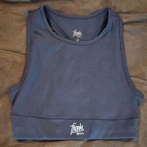 Francesca's Collections Black Gray Sleeveless Fitted Crop Tank